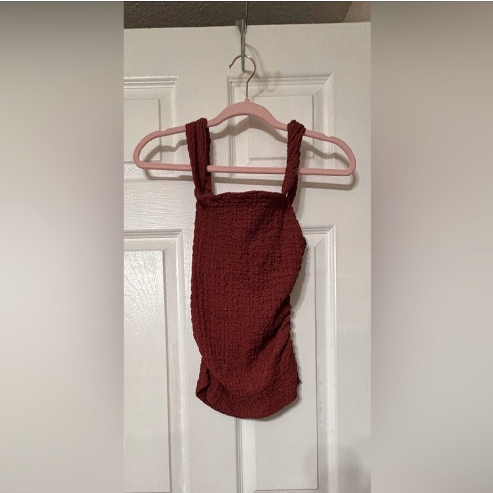 Zara Women’s M Maroon Textured Tank Top NWT